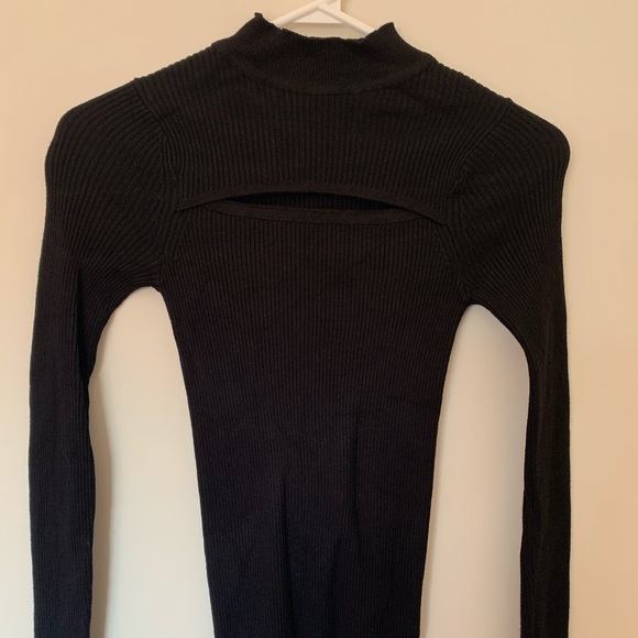 Revamped XS Ribbed Black Long Sleeve Top - Picture 2 of 4